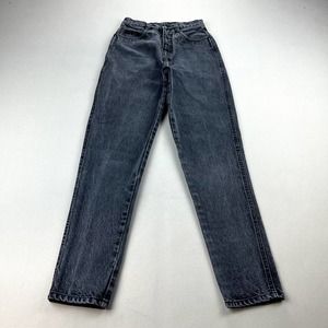 Vintage Rio Jeans Girls Small Black Denim 23" Skinny Fit Charcoal High Rise 90s